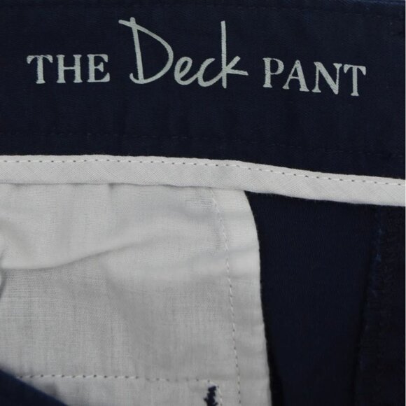 Talbots The Deck Pant Womens 14P Navy Blue Wide Leg Capri Cotton - Picture 3 of 6